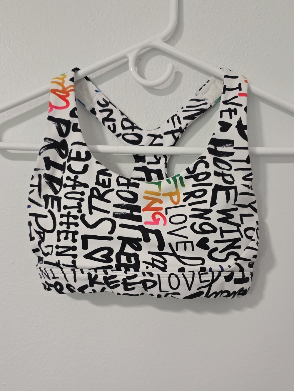 ATHLETA Ultimate PRIDE Sports Bra XS Equality Dignity Sport Active Racerback
